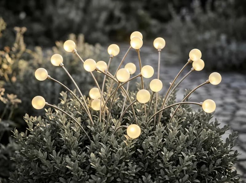 Lucioles de Verre dans un jardin — lampe solaire design
